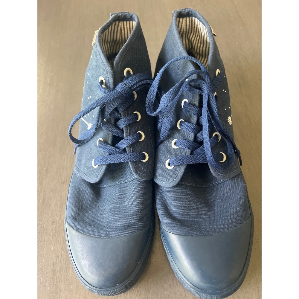 Bangs Navy Blue Canvas Constellation High Top Sneakers Womens 9 Mens 7.5 Retired